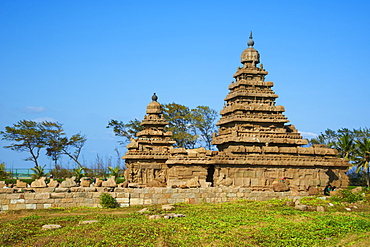 The Shore Temple, Mamallapuram (Mahabalipuram), UNESCO World Heritage Site, Tamil Nadu, India, Asia