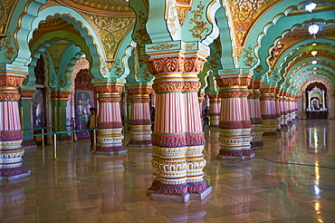 Interior, Maharaja's Palace, Mysore, Karnataka, India, Asia