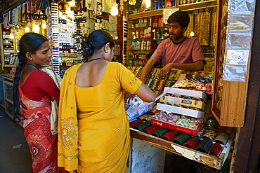 Bracelets and bangles for sale, Devaraja market, Mysore, Karnataka, India, Asia