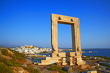 Gateway, Temple of Apollo, archaeological site, Naxos, Cyclades, Greek Islands, Greece, Europe