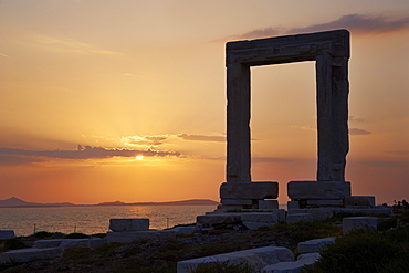 Gateway, Temple of Apollo, archaeological site, Naxos, Cyclades, Greek Islands, Greece, Europe