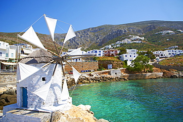 Aigiali town and port, Amorgos, Cyclades, Aegean, Greek Islands, Greece, Europe