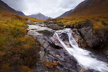 A moody autumn morning at Glen Rosa on the Isle of Arran, Scotland, United Kingdom, Europe