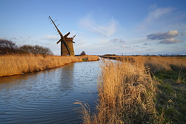 The late18th century Brograve Mill on a winter morning near Horsey, Norfolk, England, United Kingdom, Europe