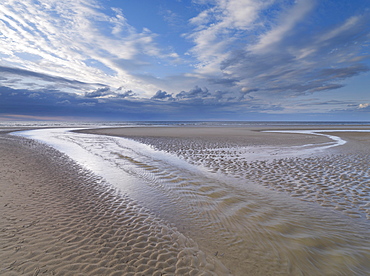 Low tide on a summer evening at Holkham Bay, Norfolk, England, United Kingdom, Europe