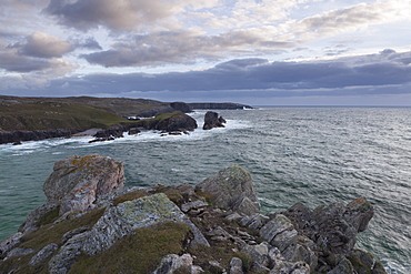 A September evening on the cliffs at Mangersta, Isle of Lewis, Outer Hebrides, Scotland, United Kingdom, Europe