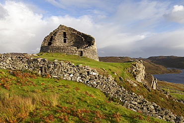 Dun Carloway Broch on the Isle of Lewis, Outer Hebrides, Scotland, United Kingdom, Europe