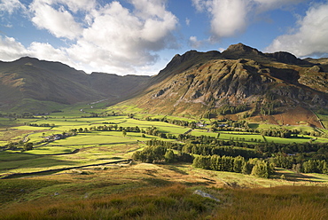 Beautiful autumnal light in the Langdale Valley, Lake District, Cumbria, England, United Kingdom, Europe