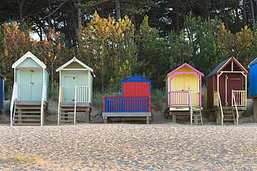 A view of Beach Huts at Wells next the Sea, Norfolk, England, United Kingdom, Europe