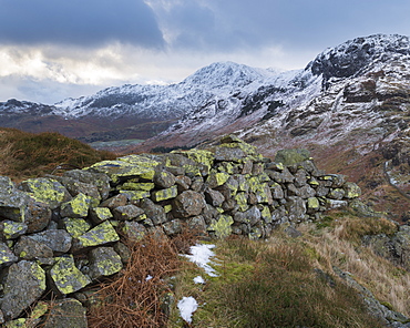 A view of Wrynose Fell from Side Pike in the Lake District National Park, Cumbria, England, United Kingdom, Europe