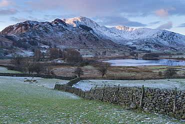 A wintry view of Little Langdale, Lake District National Park, Cumbria, England, United Kingdom, Europe