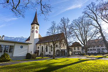 Schlosskirche Interlake, Interlaken, Jungfrau region, Bernese Oberland, Swiss Alps, Switzerland, Europe