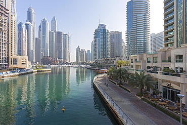 View of tall buildings in Dubai Marina, Dubai, United Arab Emirates, Middle East