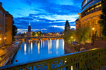 The City Hall at night, Kungsholmen, Stockholm, Sweden, Scandinavia, Europe