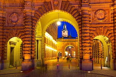 Riksdagshuset at night, Stockholm, Sweden, Scandinavia, Europe