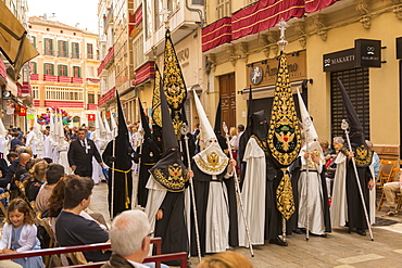 Locals taking part in the Resurrection Parade on Easter Sunday, Malaga, Costa del Sol, Andalusia, Spain, Europe