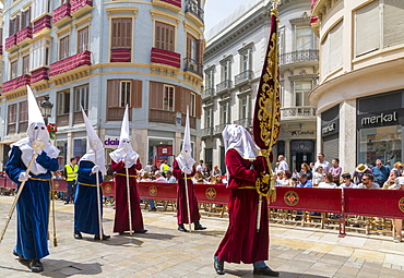 Locals taking part in the Resurrection Parade on Easter Sunday, Malaga, Costa del Sol, Andalusia, Spain, Europe