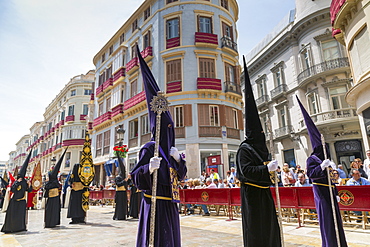 Locals taking part in the Resurrection Parade on Easter Sunday, Malaga, Costa del Sol, Andalusia, Spain, Europe