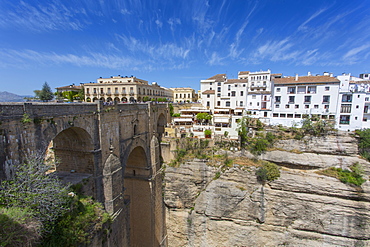 View of Ronda and Puente Nuevo, Ronda, Andalusia, Spain, Europe