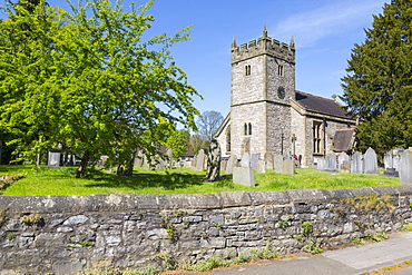 The Parish Church in Ashford in the water in springtime, Derbyshire Dales, Derbyshire, England, United Kingdom, Europe