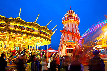 Helter Skelter, Goose Fair, Nottingham, Nottinghamshire, England, United Kingdom, Europe