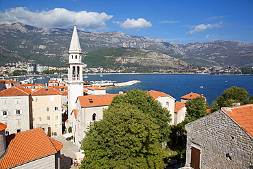 The Old Town and church, Budva, Montenegro, Europe