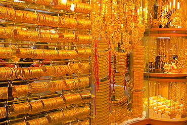 Gold in the Gold Souk, Dubai, United Arab Emirates, Middle East