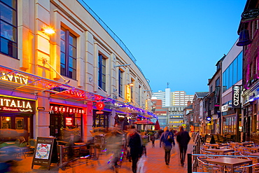 Forman Street at dusk, Nottingham, Nottinghamshire, England, United Kingdom, Europe