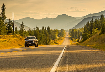 View of Southern Yellowhead Highway between Little Fort and Clearwater, British Columbia, Canada, North America