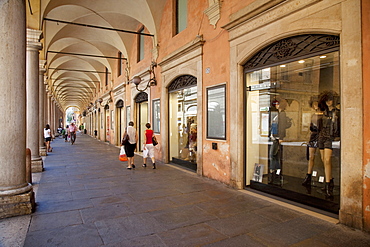 Arcade of shops, Modena, Emilia Romagna, Italy, Europe