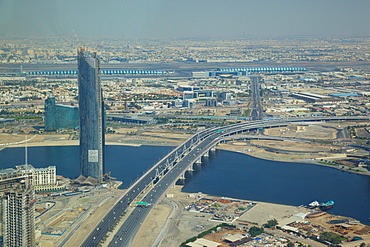 View of Dubai International Airport from seaplane, Dubai, United Arab Emirates, Middle East