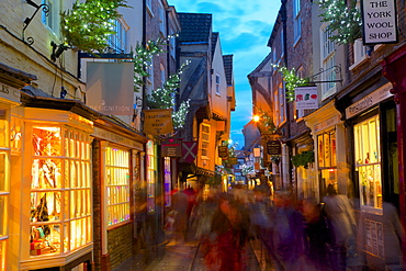 The Shambles at Christmas, York, Yorkshire, England, United Kingdom, Europe