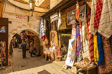 Garments for sale in the Market At Rahba Qedima, Marrakesh (Marrakech), Morocco, North Africa, Africa