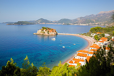 Sveti Stefan, Budva Bay, Budva Riviera, Montenegro, Europe 