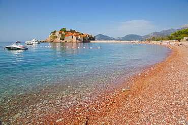 Sveti Stefan, Budva Bay, Budva Riviera, Montenegro, Europe 