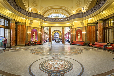 Ornate entrance interior of Gellert Thermal Baths, Budapest, Hungary, Europe