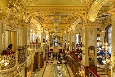 Ornate interior of New York Cafe, Budapest, Hungary, Europe