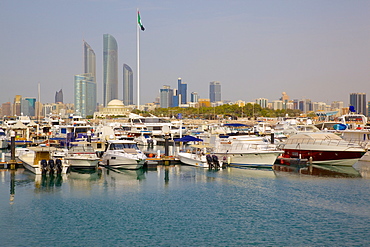 View of city from Marina Mall, Abu Dhabi, United Arab Emirates, Middle East