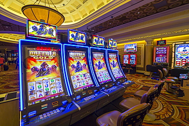 Gambling machines in Caesars Palace Hotel and Casino, Las Vegas, Nevada, United States of America, North America