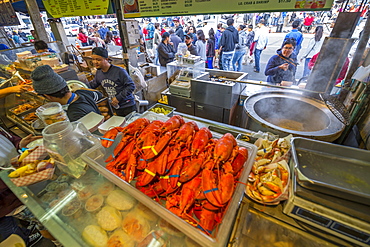 Seafood restaurant on Pier 39 in Fishermans Wharf, San Francisco, California, United States of America, North America