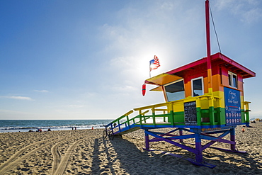 View of Lifeguard Watchtower on Venice Beach, Los Angeles, California, United States of America, North America