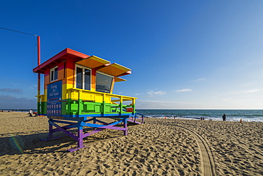 View of Lifeguard Watchtower on Venice Beach, Los Angeles, California, United States of America, North America