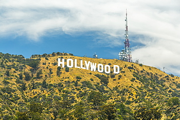 View of Hollywood sign, Hollywood Hills, Los Angeles, California, United States of America, North America