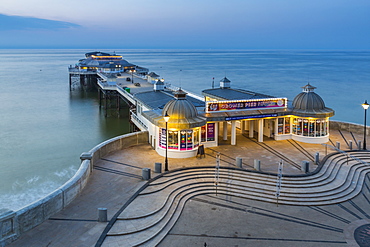 View of Cromer Pier at dusk, Cromer, Norfolk, England, United Kingdom, Europe