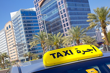 Madinat Zayed Shopping and Gold Centre and taxi, Abu Dhabi, United Arab Emirates, Middle East