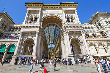 View of Galleria Vittorio Emanuele II in Piazza Del Duomo, Milan, Lombardy, Italy, Europe