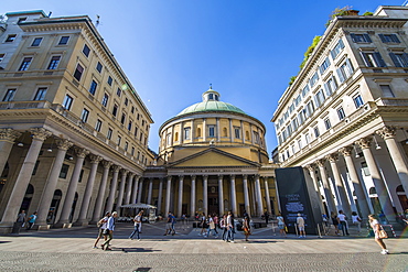 View of Basilica of San Carlo al Corso in Piazza San Carlo, Milan, Lombardy, Italy, Europe