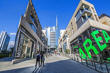 View of Buildings near Porta Nuova from Via Vincenzo Caprelli, Milan, Lombardy, Italy, Europe