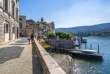 View of architecture on Isola Bella, Borromean Islands, Lago Maggiore, Piedmont, Italian Lakes, Italy, Europe