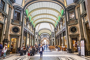 View of interior of Galleria San Federico near San Carlo Square, Turin, Piedmont, Italy, Europe